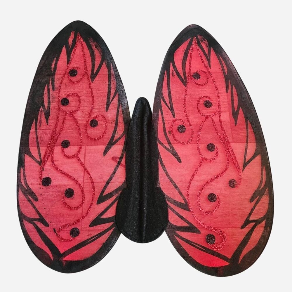 vintage y2k red black halloween butterfly wings